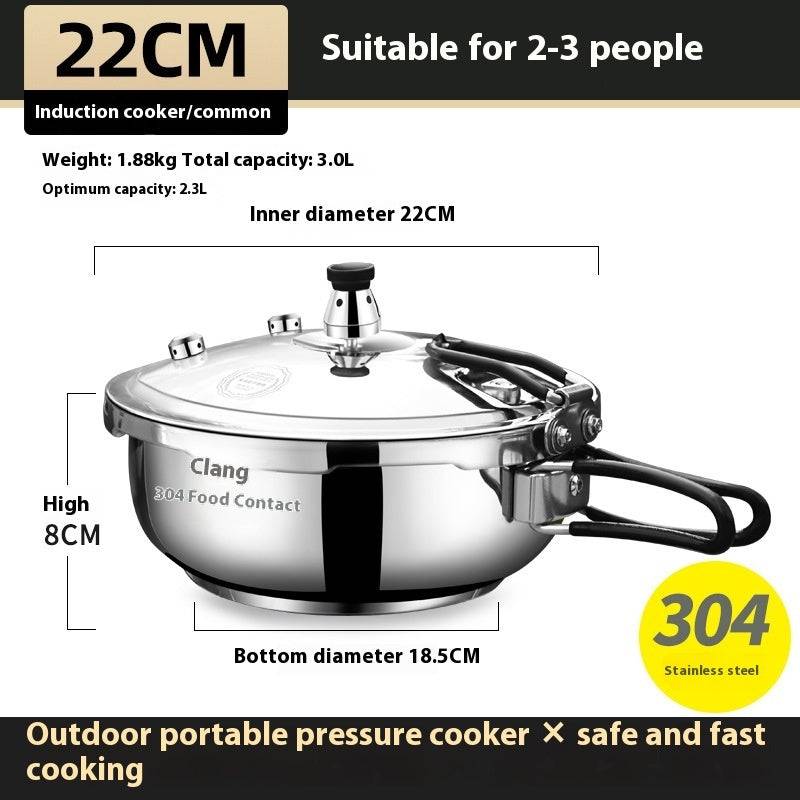 Mini-portable Outdoor Small Pressure Cooker - 22cm Outdoor Pressure Cooker.