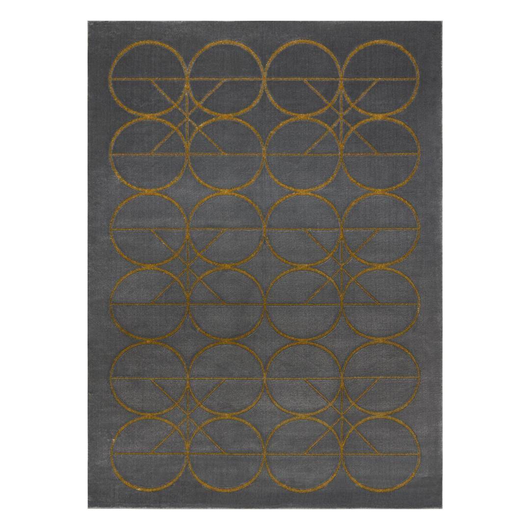 Gulvtæppe Hakano ESTEMA CIRCLES - grafit 120 x 170 cm
