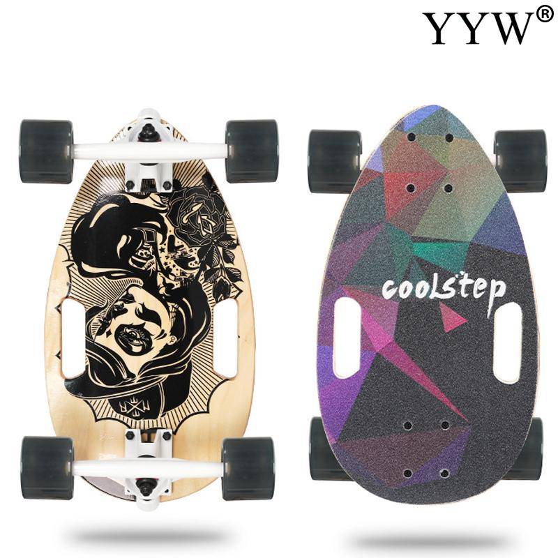 Skate board öre komplett 44cm*26cm flickor skateboard däck mini cruiser board melon äggform skateboard city road skating kid - A3