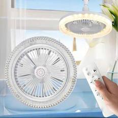 10,23 tums LED-fläktlampa, 5 fläktblad, 360° flexibel styrning, med fjärrkontrollfunktion och aromaterapifunktion, presentparfym, uppgraderad kristall (En-Storlek)
