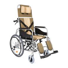 Hopfällbar rullstol i aluminium - För personer med neurologisk sjukdom - Brun/beige - 50 cm