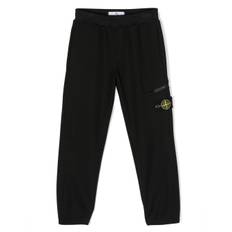 Stone Island Junior - mjukisbyxor med kompassmärke - barn - bomull/bomull/Elastan - 8 - Svart