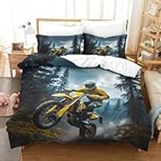 Motocross racing finess sängkläder dragkedja komfortskydd tvättbar mountainbike racing påslakan olika storlekar hygroskopiska sängkläder sängkläder king size (220x240 cm)
