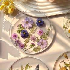 TEMU 1-4pcs 2d Flat Acrylic Coasters, Colorful Printed Outdoor Coasters, Wedding Birthday Day Gift Table Decorations, A/b/c/d Styles/1pc, 2d Flat