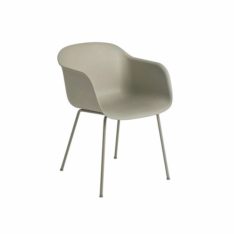 Muuto Fiber Spisebordsstol Dusty Green Armstöd Stl