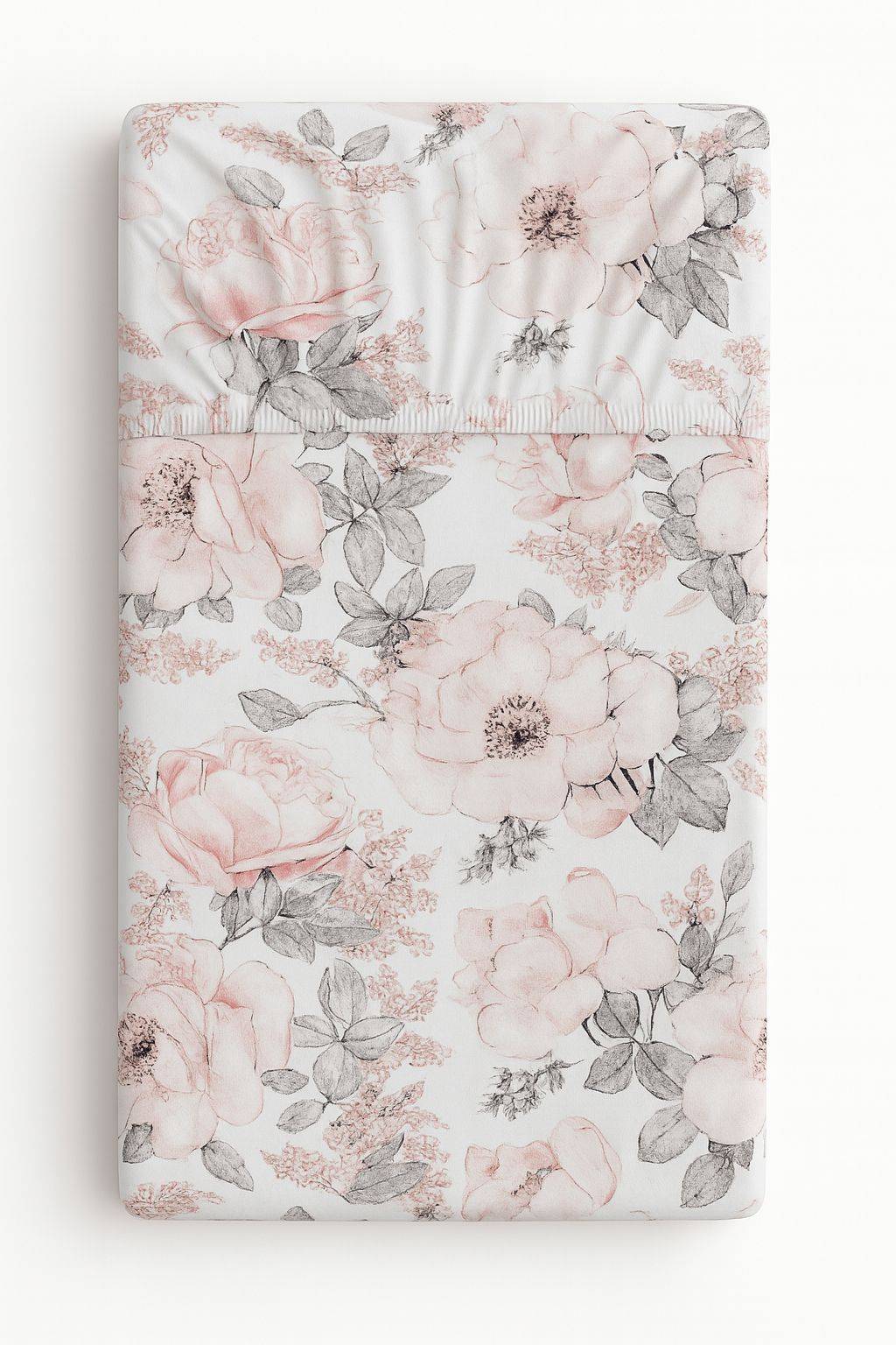 Cotton fitted sheet for a crib 120x60 cm - sepia roses