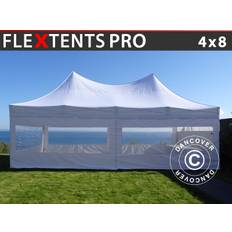 Foldetelt FleXtents Easy up pavillon PRO Peak Pagoda 4x8m Hvid, inkl. 6 sider