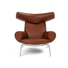 Fredericia Furniture Wegner Ox Chair 1000 Lænestol Læder Cera 905 Russet Brown