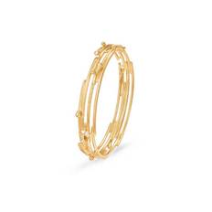 OLE LYNGGAARD COPENHAGEN OL BoHo Bangle 18 karat yellow gold 3 diam. total 0,03 ct. TW.VS. ( 17,18 cm) - 18 cm