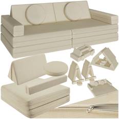 Børnesofa Lilly, 8-delt, med sovefunktion - 120 cm,beige