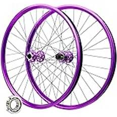 Par MTB-hjul, 26, 27,5 och 29 tum MTB-hjul, aluminiumlegering, 142 mm, lila fram- och bakhjul för MTB-/hybrid, 7-12-växlad