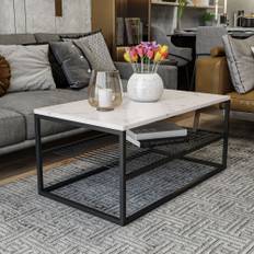 Azur soffbord 95 x 55 cm - Vit/svart