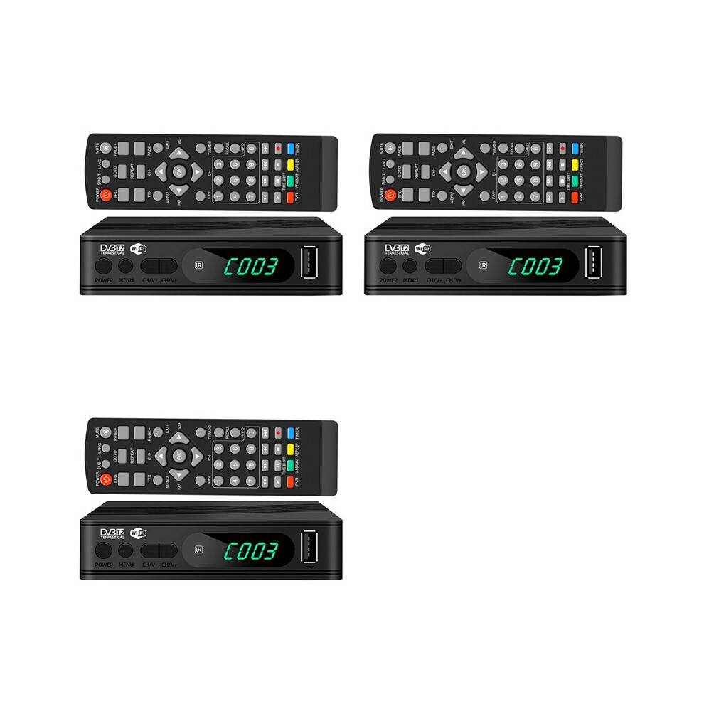 3X DVB-T2 TV Tuner Terrestrial Satellite TV Receiver Digital TV Decoder HEVC DVBT2 H.264 HD TV Boxs EU Plug