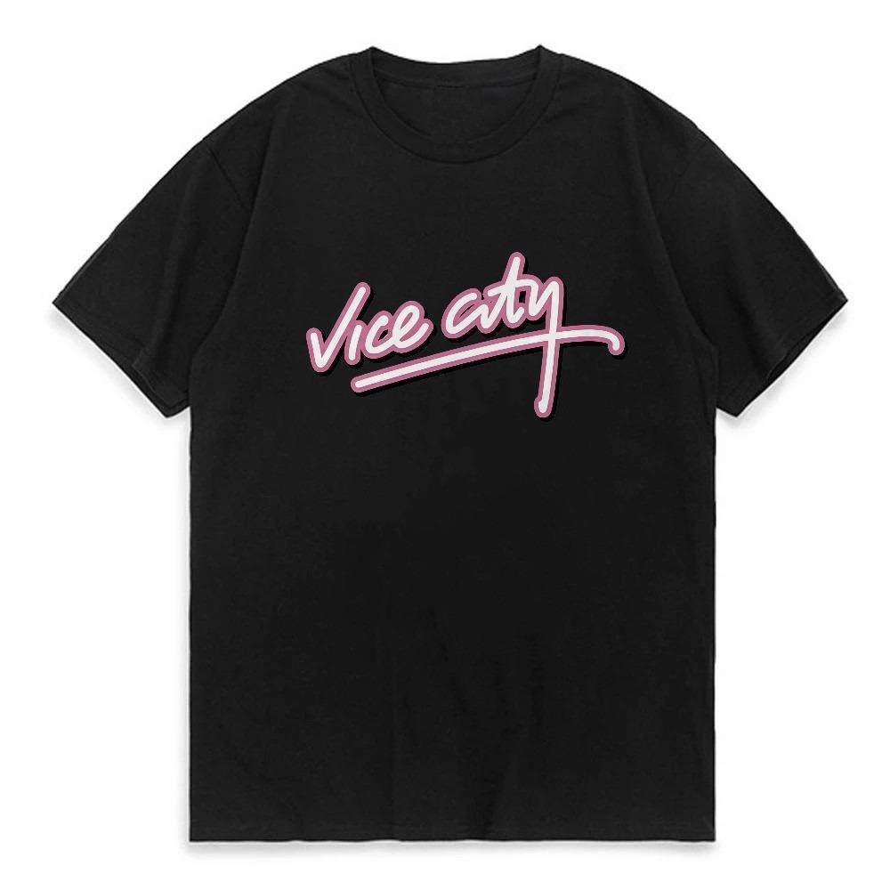 vIce City Tryckt Herr Rundhalsad T-shirt Enkel Trendig Mjuk Andningsbar Lös Passform T-shirt Herr Toppar T-shirt Vardag Kortärmade T-shirts cm