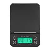 3 kg / 0,1 G elektroniskt LCD-digitalt kök matskala dropp kaffe väger med timer (grön bakgrundsbelysning)
