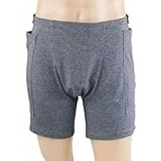 Byxor for inkontinensvård, kateterunderkläder Urinpåse Byxor med design med dubbla fickor Lätt att rengöra Bekväma, urininkontinensunderkläder Bomull Återanvändbar (Color : Men, Size : X Large)