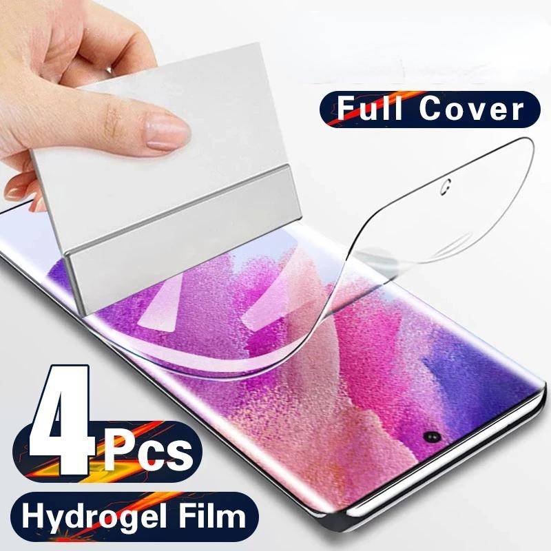 4 st Hydrogel-film för Samsung Galaxy S23 S22 S21 S24 Ultra Plus A52S 5G A55 A73 A54 A53 A15 A25 A35 S20 FE S10 Plus 5G Film ren