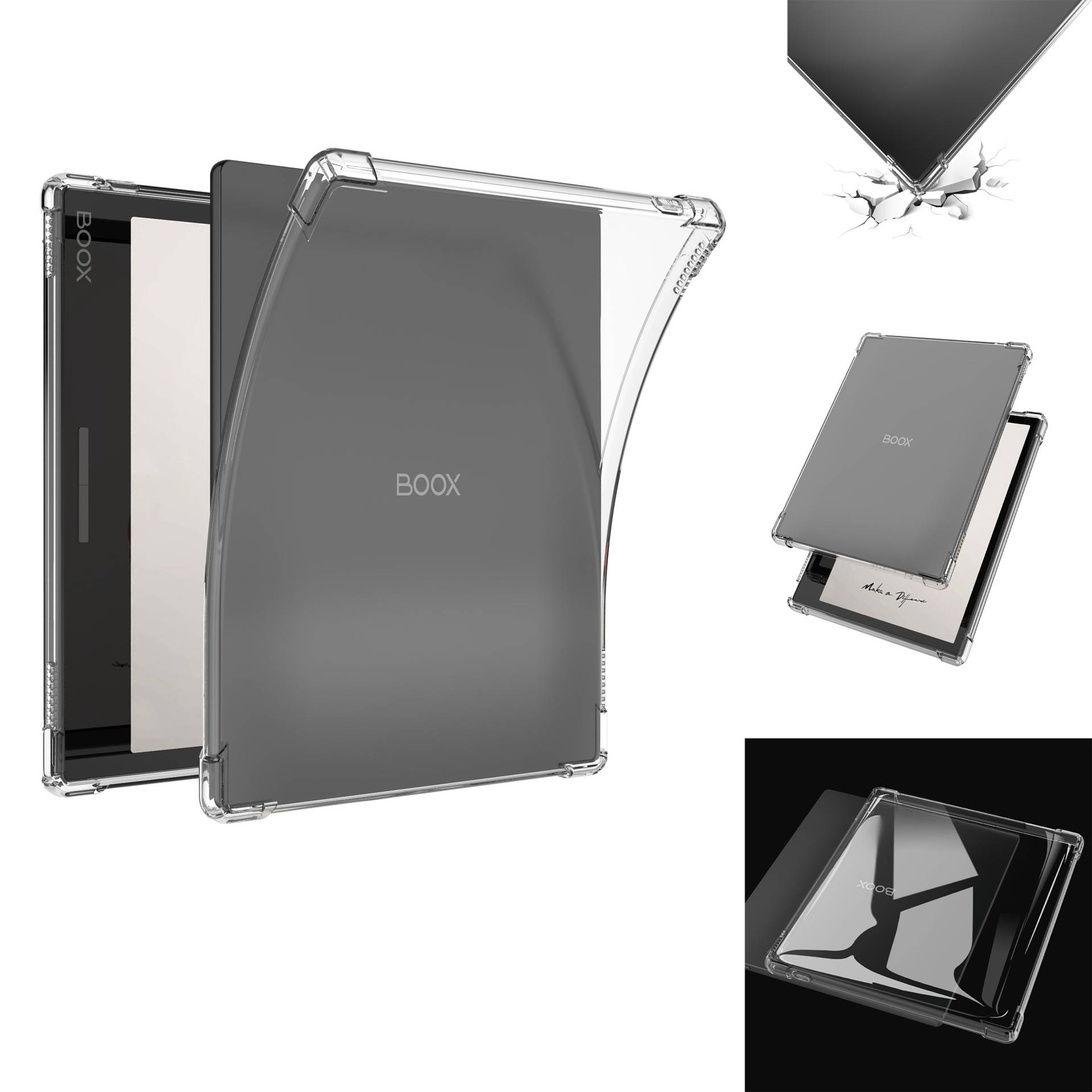 Case for 7'' Onyx Boox Go 7/GO 7 Color (1/2th Gen,)/Boox Leaf2/Leaf3/3C/Page/Galileo E-Reader Case Clear, Soft TPU Back Cover
