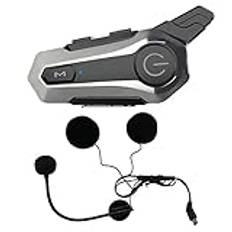 Biwwubik Motorcykel Bluetooth Intercom Universal Parning Interphone Headset, CNC-brusreducering för halvsilver