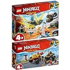 Lego Ninjago Set med 2 stycken 71798 Duell mellan NYA och Arins babydrake och 71789 jaktjakt med Kais Flitzer och Ras motorcykel