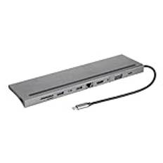 USB C-dockningsstation, 11 i 1 USB C-nav, dubbel skärm typ C till HDMI VGA-adapter, dockningsstation för fler bildskärmar multiport USB 3.0 SD/TF-ljud för Lenovo, Dell, Surface, HP, bärbara datorer