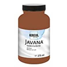 Kreul 8107-275 Javana sidenmålning 275 ml, brun, högpigmenterad och lysande vattenbaserad färg, med flytande karaktär, tränger djupt in i fibrerna