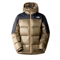 The North Face M Diablo Recycled Down Hooded Jacket Herren Almond Butter TNF Black - Braun / S