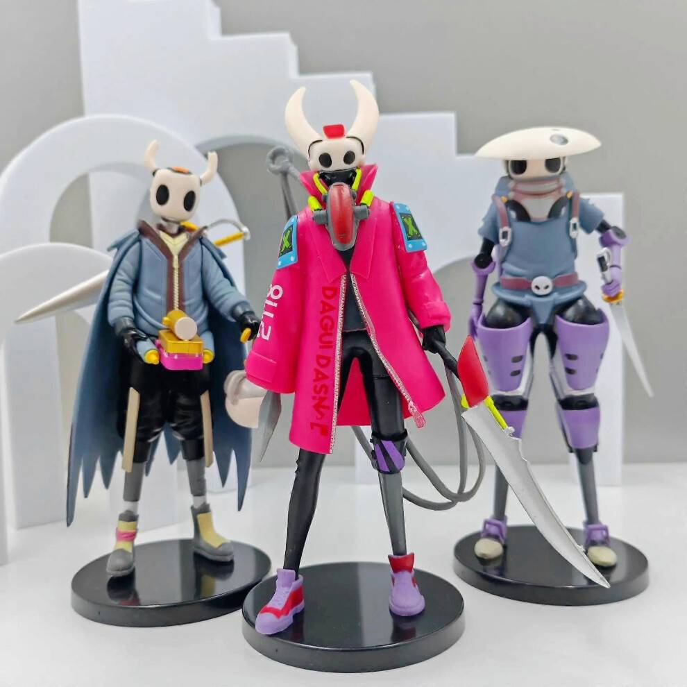 (3PCS-1) Hollow Knight Game Periphery Action Figure Toys Hornet/Quirrel Anime Figurine Collectible Figurine Desktop Models Kid Gifts