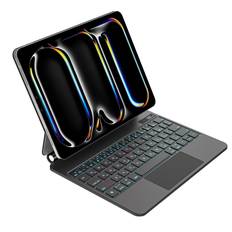 QERDAOYI Magic Keyboard 2024 Compatible with iPad Pro 11 Inch Model Number A2837 iPad Keyboard Case with High Precision Trackpad Japanese Layout svart