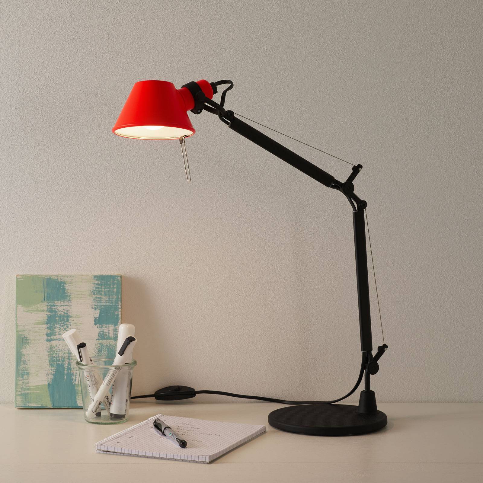 Artemide Skrivbordslampa Tolomeo Micro Bicolor, Svart, Arbetsrum / kontor, Aluminium / grå / zink, Design, Bordslampa
