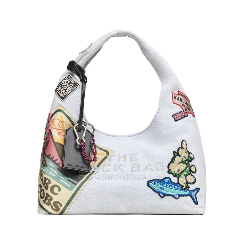 Marc Jacobs Camp Patchwork Denim Sack Bag - Tasker - Dame - Blå - ONE SIZE - Denim