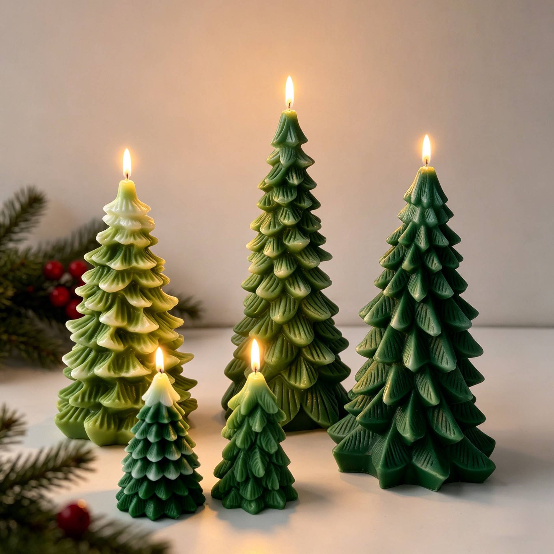 DIY Christmas Tree Series Silicone Mold Handmade Aroma Candle Plaster Mould Christmas Decoration Candle Making Supplies