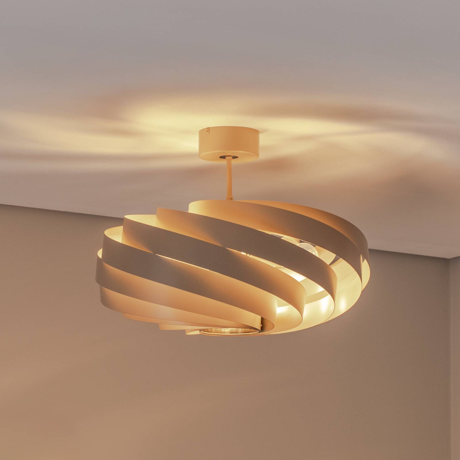 Taklampa Vento Euluna, dimbar, Creme / bärnsten, Vardagsrum / matsal, Metall, Modern, Taklampa