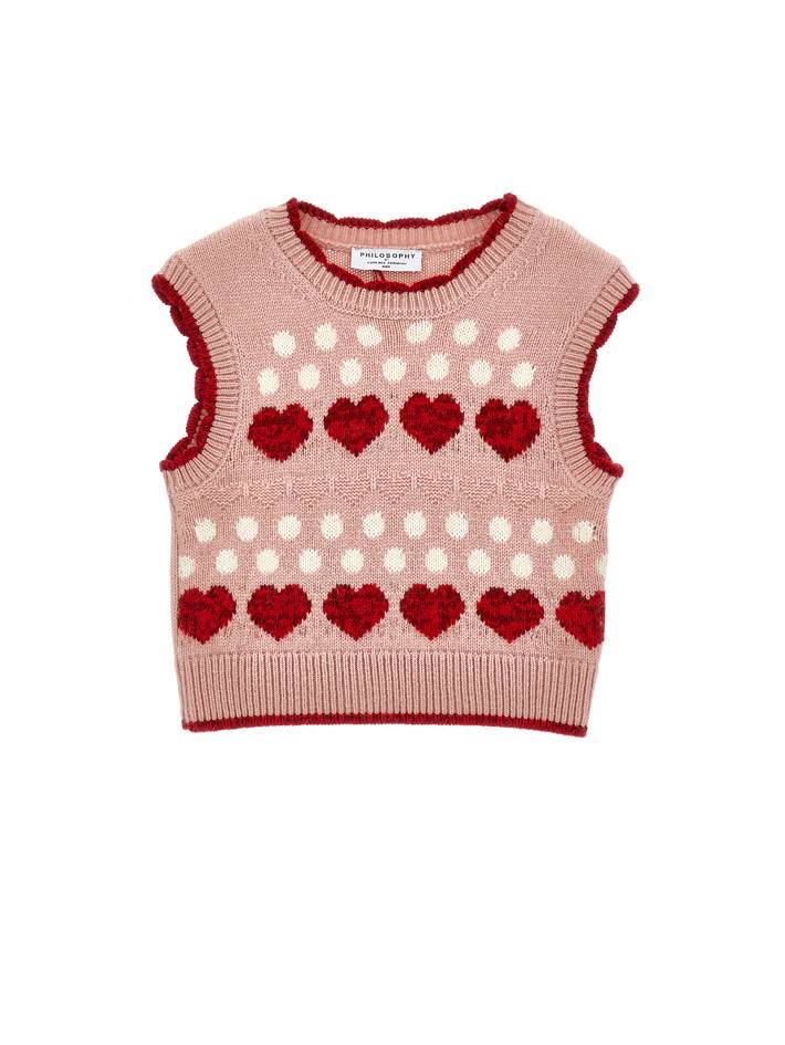 PHILOSOPHY DI LORENZO SERAFINI KIDS  Vest With Heart Pattern
