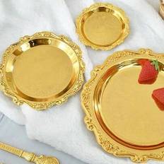 4st/1set Metall Tårtfat Eftermiddagste Bakelsebricka Hem Vardagsrum Underlägg Snacktallrik Frukttallrik Smycken Förvaringstallrik Ornament,Kök,Julgåva - Multifärgad (Multi-size)