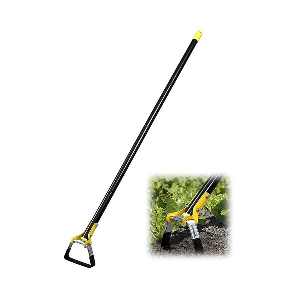 Action Hoe for Weeding Stirrup Hoe Tool for Garden Hula-Ho Scuffle Loop Hoe Garden Weeder Cultivator, Weeding Rake,1.53m