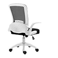 Datorbordsstol Comfort Swivel Office Recliner Stol med ventilerande Mesh Skrivbordsstol med justerbara uppfällbara armar Svankstöd Kontorsspelstol (Färg:A) (A One Size) Ambitious