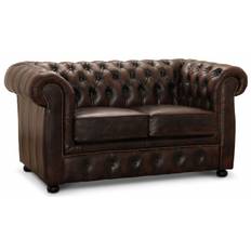 Chesterfield Liverpool soffa 2-sits läder brun
