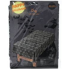 Halloween plastdug 130 x 180 cm - sort med spindelvæv (På lager i butik)