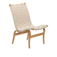 Bruno Mathsson - Mi 471 Eva - Låg rygg utan armstöd - Vaxoljad ek/Flätad linnegjord natur - Fåtöljer - Bruno Mathsson - Beige - Naturmaterial/Trä