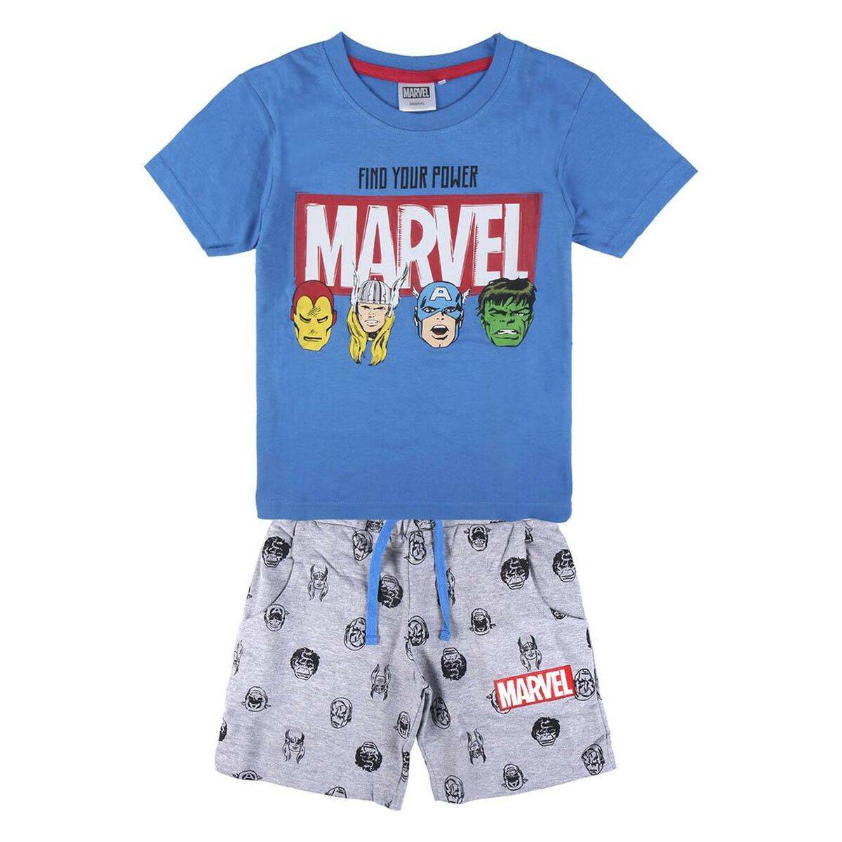 Sæt med tøj The Avengers Blå Grå 8 Ã¥r
