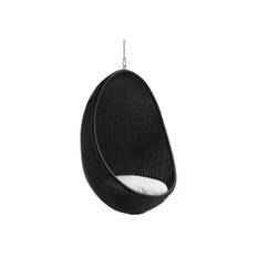 Sika-Design Hanging Egg Exterior Hængestol inkl. Hynde H: 119 cm - Black/B450 Tempotest White