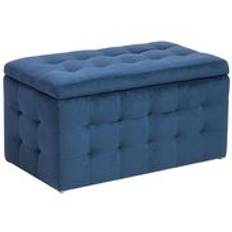 Puf med opbevaring MICHIGAN Velour 72 cm 42 cm Mørkeblå