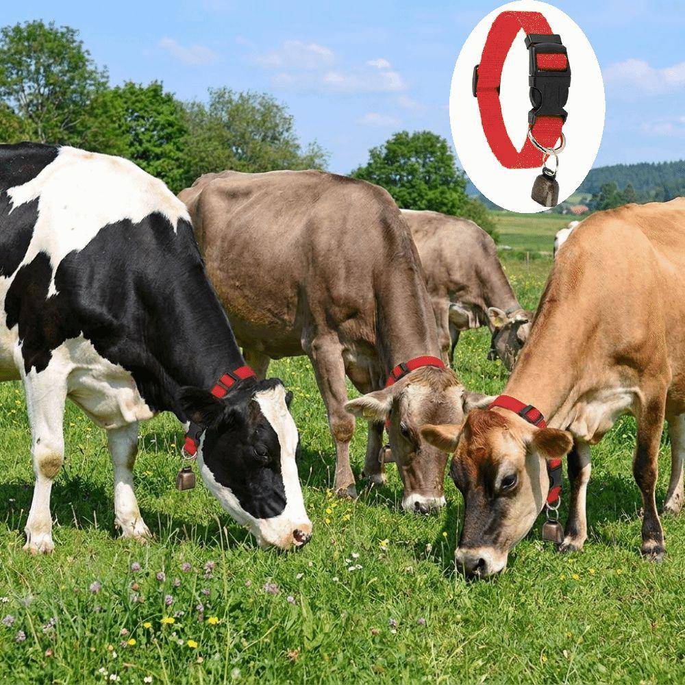 Andningsbar boskapssele Justerbar gethalsband Halsdekoration Hästhalsband Ranch rosa röd färg