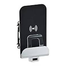 Legrand, Qi-Wireless Charger + USB-laddningsstation, induktiv laddare för installationsdosinstallation för iPhone 8, iPhone 8 PLUS, Samsung Galaxy S8 och alla Qi-standardsmartphones, 755114