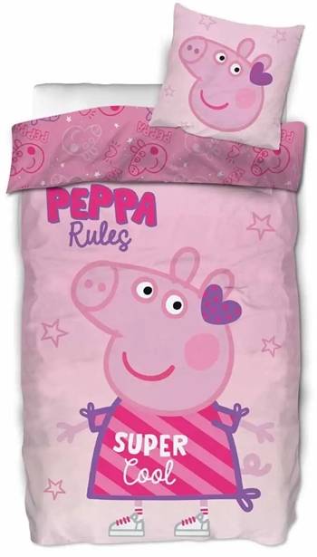 Gurli Gris sengetøj - Gurli Gris 'Peppa rules' - Vendbart dynebetræk - 100% bomulds sengesæt.