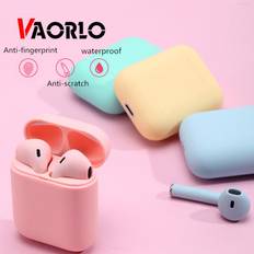 VAORLO Inpods 12 TWS Trådlösa Bluetooth-hörlurar Touch Control Stereomusik med laddningsfodral Färgglada hörlurar för alla smartphones rosa