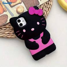 Sanrio Hello Kitty 2025 Ny populär söt tjej kompatibel med IPhone X 11 12 13 14 15 Tecknad tredimensionell KT Cat Apple telefonfodral Bow Cat XSmax Si - Multifärgad (Multi-size)