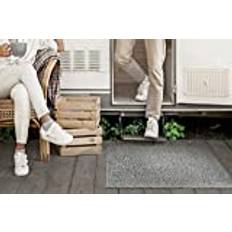 egrass premium konstgräs Matta Trädgård Uteplats terrass, Inomhus och Utomhus, extrem UV-resistens vattenpermeabel 8 års garanti VALENCIA - DÖRRMatta - LJUSGRÅ 44 CM x 66 CM