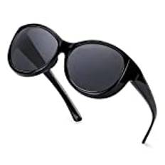 SIPHEW Fit over Solglasögon för män och kvinnor Polariserade, Solglasögon över glasögon, Bär över glasögon, Täck glasögon, Clip on Solglasögon med UV400-skydd